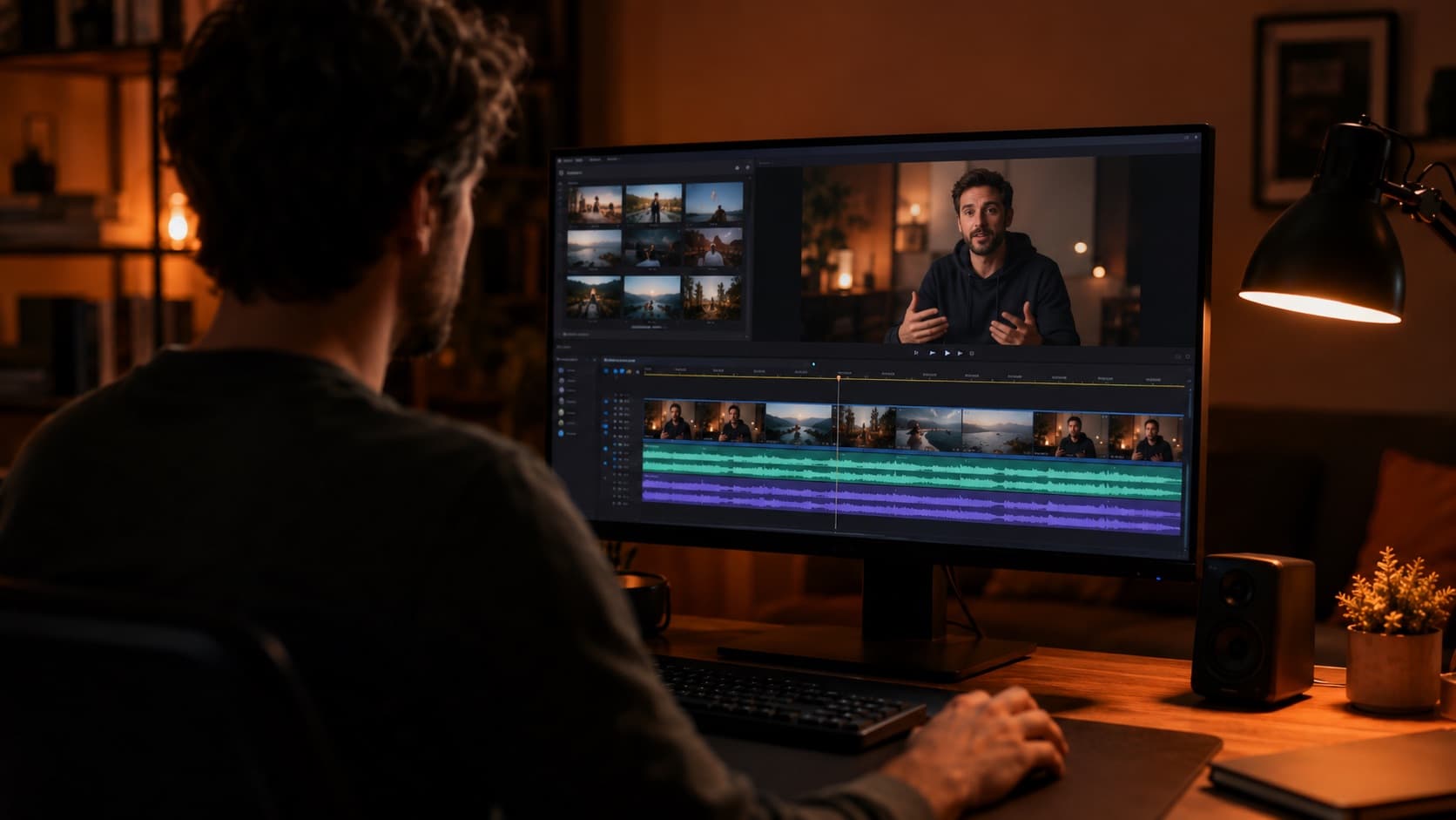 Editing on the timeline with stacked tracks
