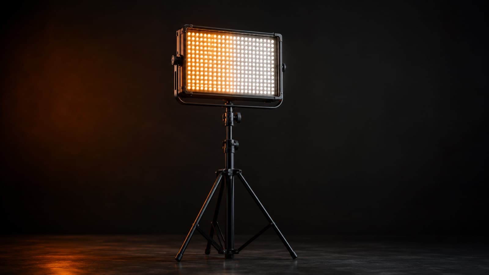 Panel LED rectangular en un trípode